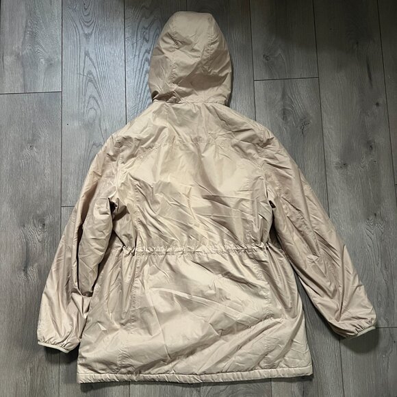 LL Bean Insulated Hooded Tan Jacket Size Large Regular - Picture 5 of 7